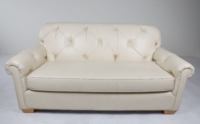 Photo 1 of Fuax Leather 2 SEAT LOVESEAT CREME COLOR 34L X 71W X 33H INCHES (COUCH ONLY)