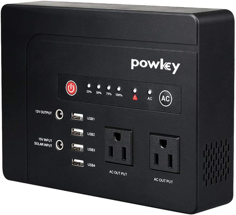 Photo 1 of 200Watt Portable Power Bank with AC Outlet, Powkey 42000mAh Rechargeable Backup Lithium Battery, 110V Pure Sine Wave AC Outlet for Outdoor RV Trip Travel Home Office Emergency
