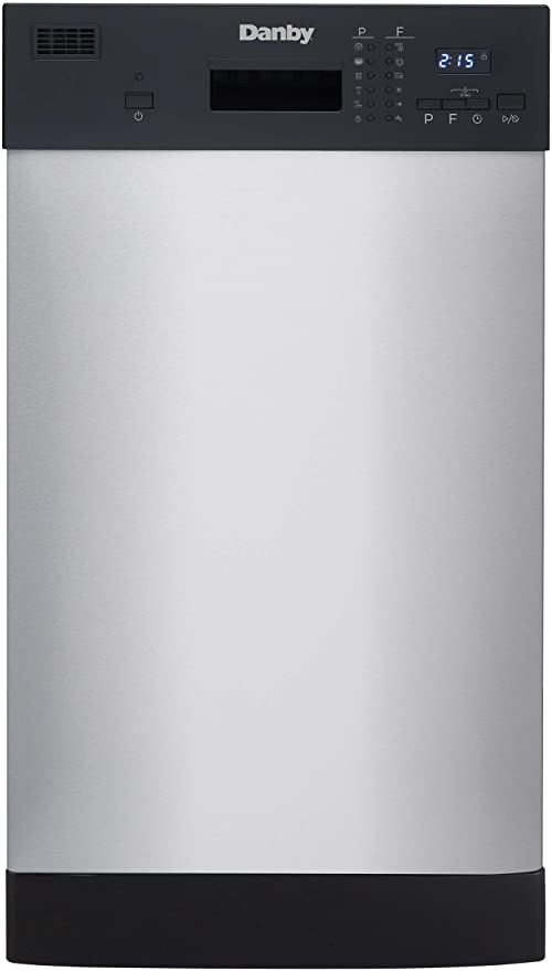 Photo 1 of Danby 18 Inch Built in Dishwasher, 8 Place Settings, 6 Wash Cycles and 4 Temperature + Sanitize Option, Energy Star Rated with Low Water Consumption and Quiet Operation - Stainless (DDW1804EBSS)
