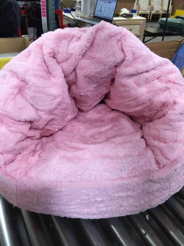 Photo 2 of Delta Children Cozee Fluffy Chair, Toddler Size (For Kids Up to 6 Years Old), Pink
