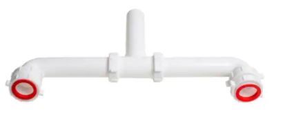 Photo 1 of 1-1/2 in. White Plastic Slip-Joint Sink Drain Center Outlet Waste
