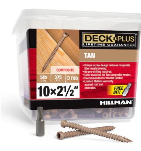 Photo 1 of 10 2-1/2 in. Star Pan-Head Composite Deck Screws (5 Lb.-Pack)
