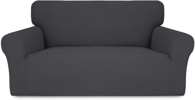 Photo 1 of Easy-Going Thickened Stretch Slipcover, Sofa Cover, Furniture Protector with Elastic Bottom, 1 Piece Couch Shield, Sturdy Fabric Slipcover for Pets,Kids,Children,Dog (Loveseat,Gray)