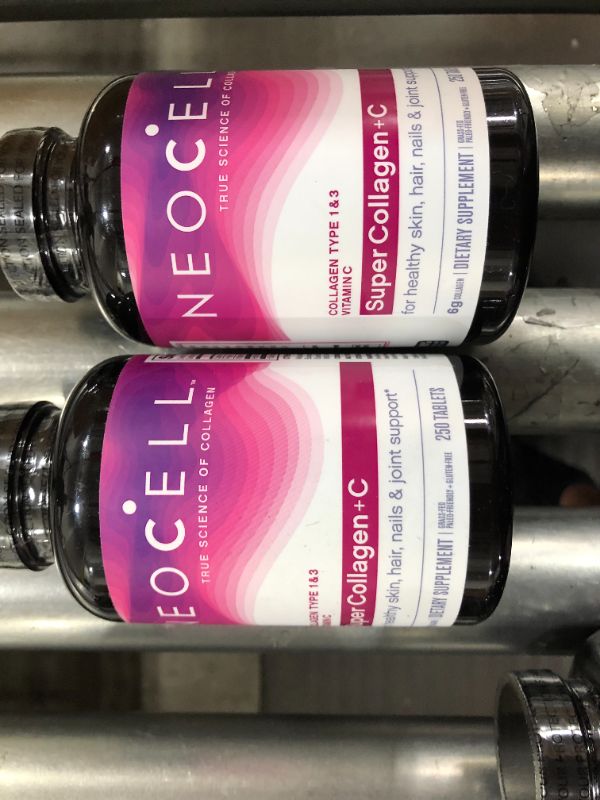 Photo 2 of 2pk NeoCell Super Collagen with Vitamin C, 250 Collagen Pills, #1 Collagen Tablet Brand, Non-GMO, Grass Fed, Gluten Free, Collagen Peptides Types 1 & 3 for Hair, Skin, Nails & Joints