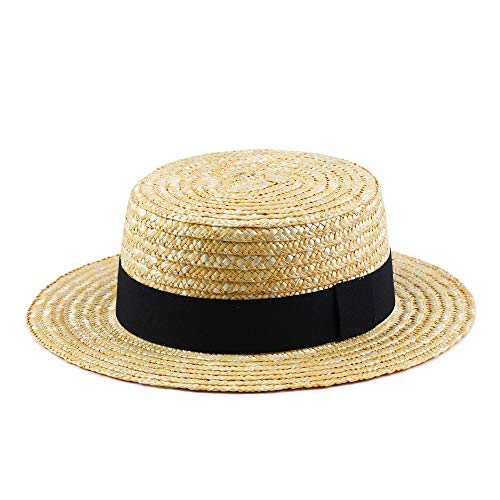 Photo 1 of 6 pk FEMSÉE Straw Beach Hat - Sun Hats for Women and Men Flat Top Classic Boater Hat