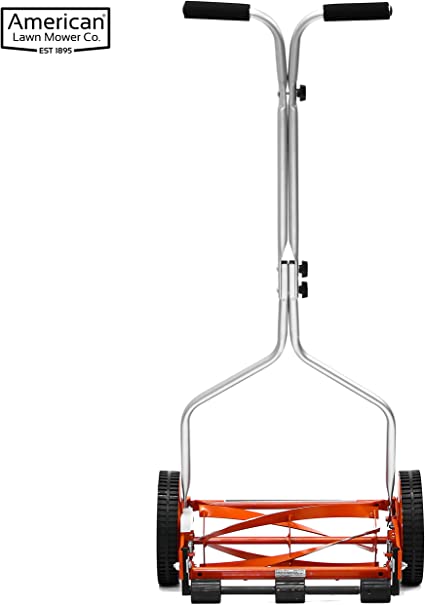Photo 1 of American Lawn Mower Company 1204-14 14-Inch 4-Blade Push Reel Lawn Mower, Red
