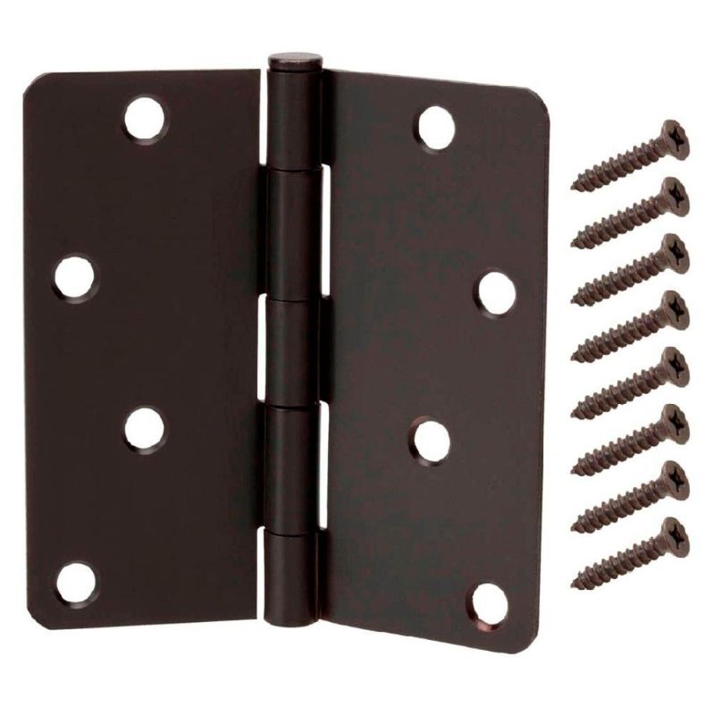 Photo 1 of 3 in. Oil-Rubbed Bronze 5/8 in. Radius Door Hinge bundle 
