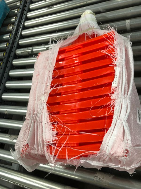 Photo 2 of 12 Pack 18" Traffic Cones PVC Safety Road Parking Cones Weighted Hazard Cones Construction Cones for Traffic Fluorescent Orange w/4" Reflective Strips Collar Safety Signs (12)

