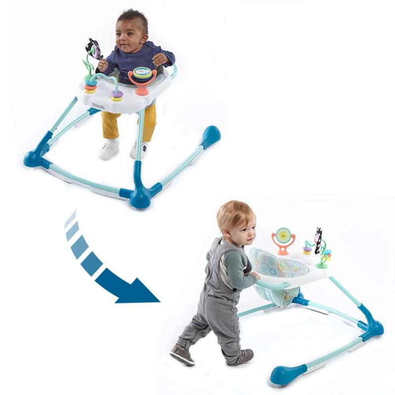 Photo 1 of Kolcraft - Tiny Steps Too - 2-in-1 Infant and Baby Activity Walker - Seated or Walk-Behind - Clouds and Rainbows
