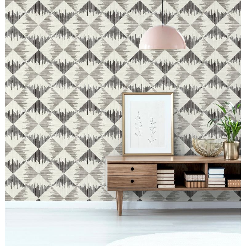 Photo 1 of Aztec Geometric Mono Non-Woven Peel and Stick Wallpaper
