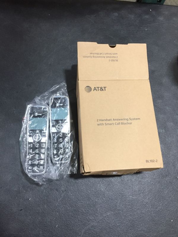 Photo 5 of AT&T BL102-2 DECT 6.0 2-Handset Cordless Phone for Home with Answering Machine, Call Blocking, Caller ID Announcer, Audio Assist, Intercom, and Unsurpassed Range, Silver/Black
