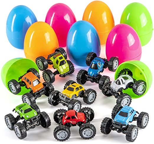 Photo 1 of Prextex Jumbo Easter Eggs Filled with DIY Monster Trucks
