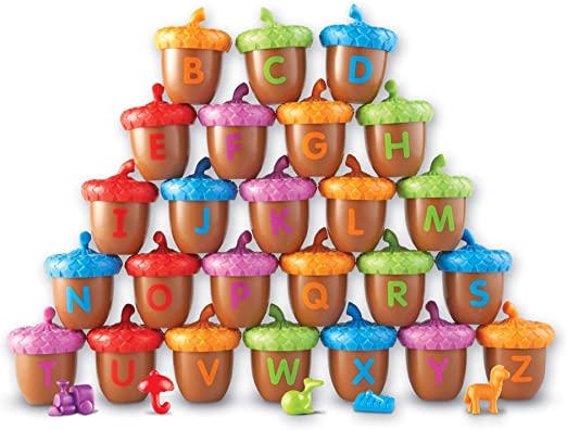 Photo 1 of Learning Resources Alphabet Acorns Activity Set, Develops Letter Recognition, Educational Toys for Toddlers, Homeschool, Visual & Tactile Learning Toy, 78 Pieces, Ages 3+
MISSING TWO ACORNS AND A TOP