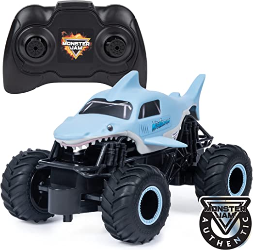 Photo 1 of Monster Jam, Official Megalodon Remote Control Monster Truck, 1:24 Scale, 2.4 GHz, for Ages 4 and Up
