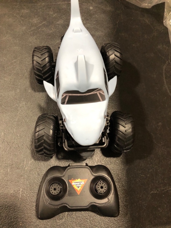 Photo 3 of Monster Jam, Official Megalodon Remote Control Monster Truck, 1:24 Scale, 2.4 GHz, for Ages 4 and Up
