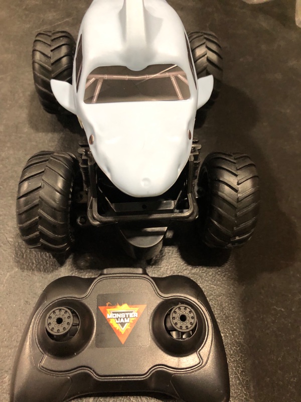Photo 4 of Monster Jam, Official Megalodon Remote Control Monster Truck, 1:24 Scale, 2.4 GHz, for Ages 4 and Up
