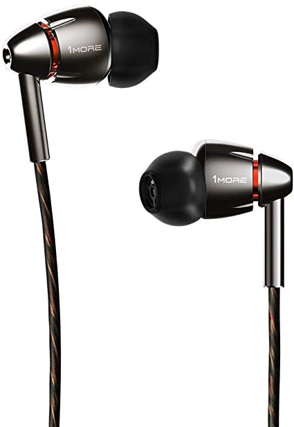 Photo 1 of 1MORE Quad Driver in-Ear Earphones Hi-Res High Fidelity Headphones Warm Bass, Spacious Reproduction, High Resolution, Mic in-Line Remote Smartphones/PC/Tablet - Silver/Gray
