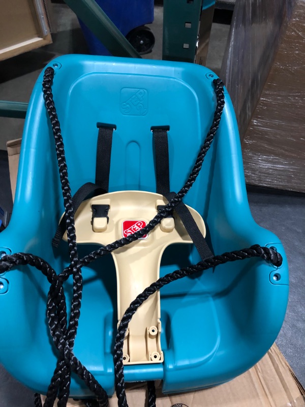 Photo 3 of Step2 Teal Toddler Swing with T-Bar for Child Security with Weather-Resistant Ropes