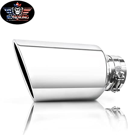 Photo 1 of 5" Inlet Exhaust Tip,MONOKING Universal Stainless Steel Clamp On Exhaust Tips for Truck Car Tailpipes 5" Inlet 8" Outlet 15" Long
