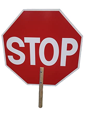 Photo 1 of 18 inch Hand Held Stop/Stop Sign. Double Sided Non-Reflective Paddle with 12 inch Handle
