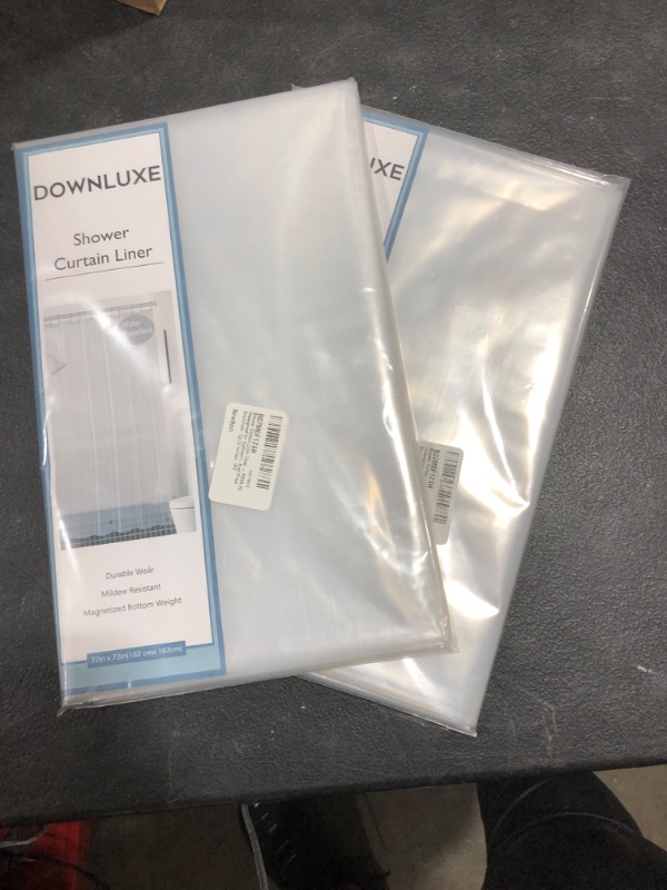 Photo 2 of downluxe Clear Shower Curtain Liner 72x72 - PEVA 4 Gauge Light Weight,with Grommets Holes
2 PACKS 