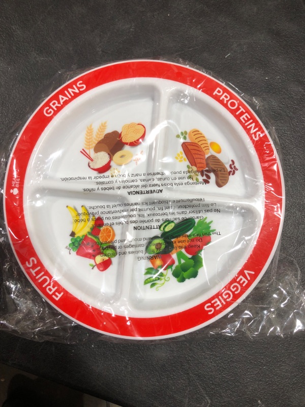 Photo 2 of Choose MyPlate Portion Plate for Kids, (4 pack) Toddlers - Kids Nutrition Plates with Dividers from Health Beet
