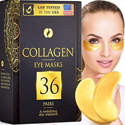 Photo 1 of 36 Pairs Collagen Under Eye Masks, 24K Gold Under Eye Patches (Reduce Bags and Puffiness), Dark Circles Under Eye Treatment, Eye Masks for Dark Circles and Puffiness, Under Eye Pads for Puffy Eyes
