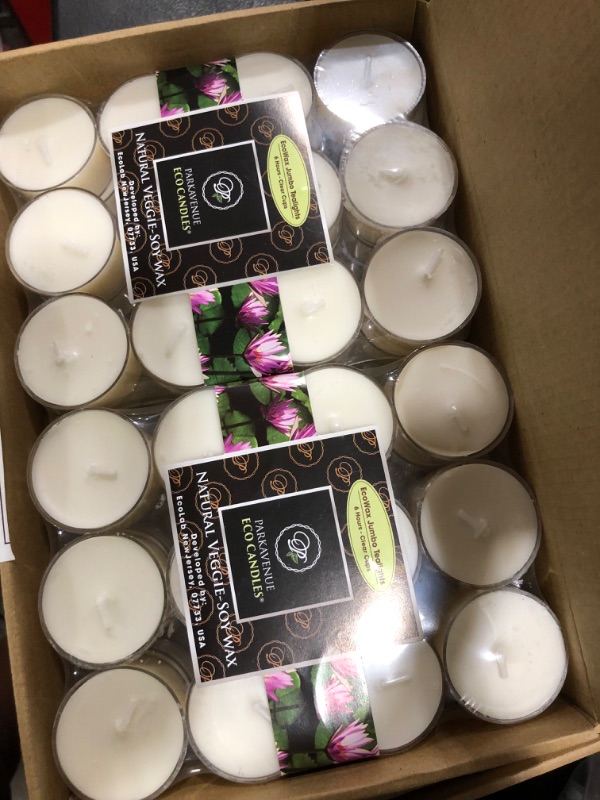 Photo 3 of 0rganic CocoSoy Unscented Tealight Candles Natural Coconut Soy Wax Botanical Candles 6 Hrs Long Burning for Relaxing and Aromatherapy, Bulk Candles Package of 48 Premium Clear Cup Tea Candles
