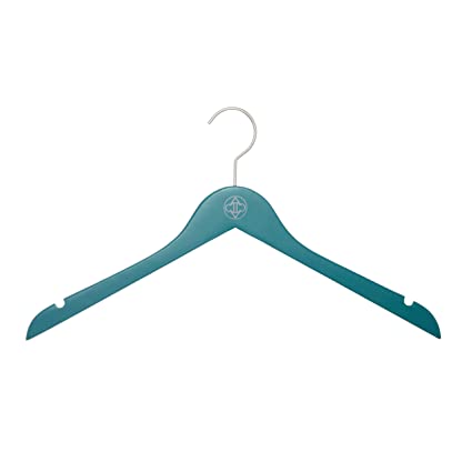 Photo 1 of Aly Daly Home Collection - Dark Teal + Brushed Nickel, 8 Pack, Wood Top Hangers
