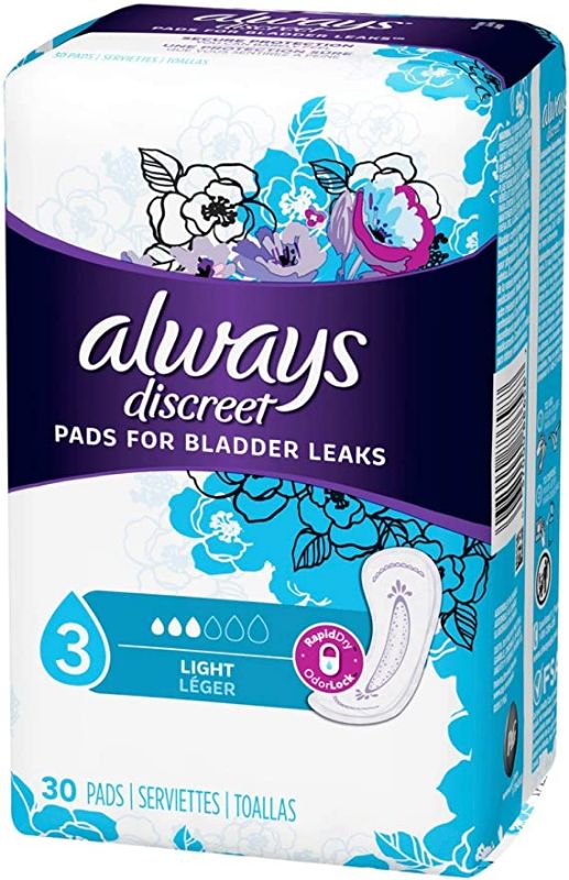 Photo 1 of Always Discreet Ultra Thin Incontinence Liners, Regular Length 30 ea ( Pack of 3)
