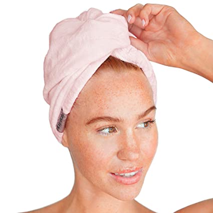 Photo 1 of Kitsch Microfiber Hair Towel Wrap for Women, Hair Turban for Drying Wet Hair, Easy Twist Hair Towels, Super Absorbent and Ultra Soft Microfiber Towel, Hair Wrap, (Blush)
