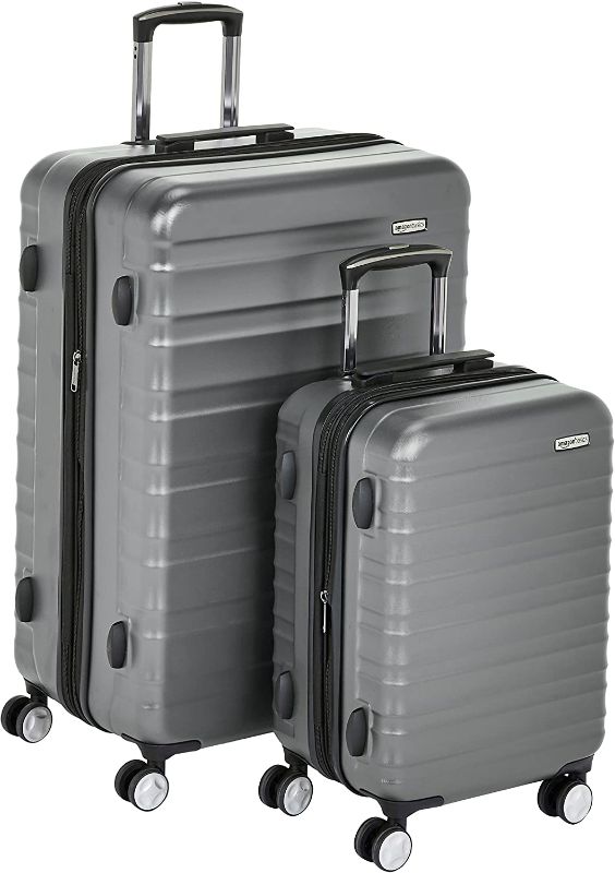 Photo 1 of Amazon Basics Hardside Spinner Luggage with Built-In TSA Lock - 2-Piece Set (21", 30"), Grey