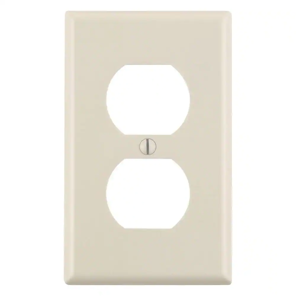 Photo 1 of 1-Gang Duplex Outlet Wall Plate, Light Almond (10-Pack)
