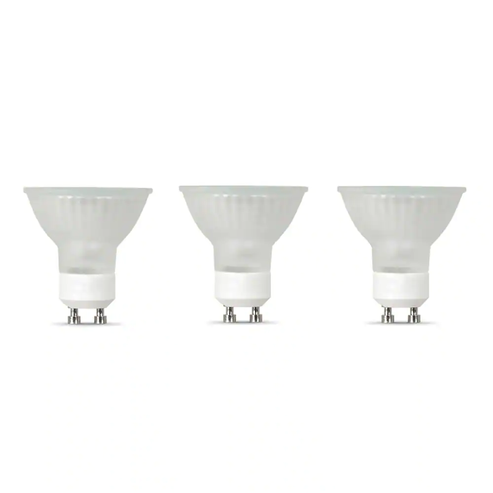 Photo 1 of 50-Watt Bright White (2700K) MR16 GU10 Bi-pin Base Dimmable Halogen Light Bulb (3-Pack)
