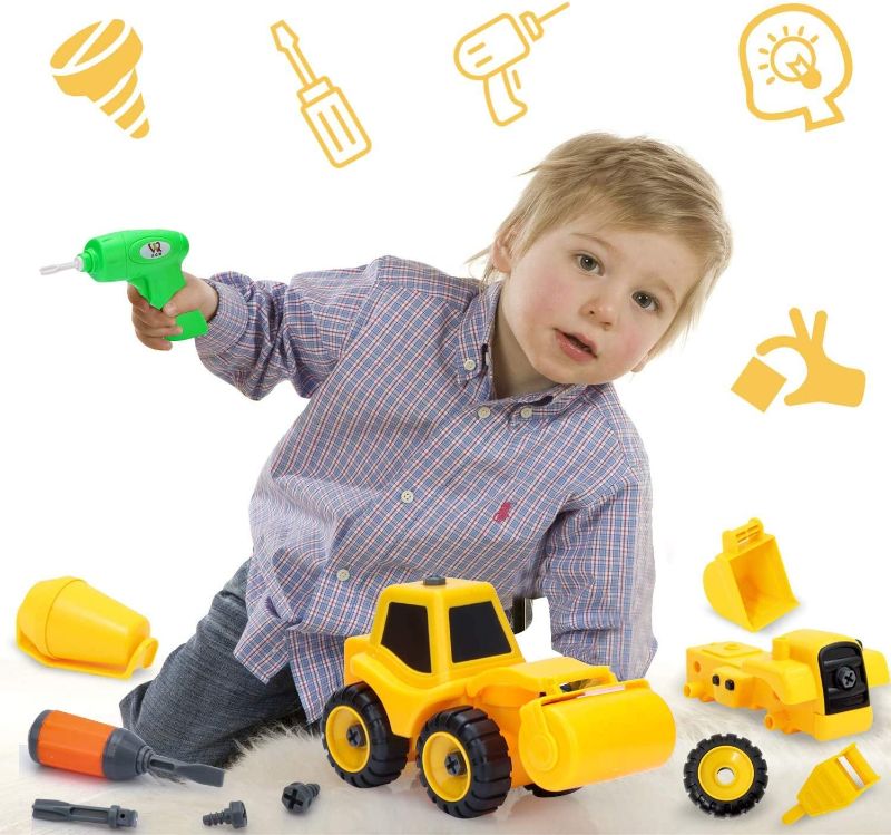 Photo 1 of XQW Take Apart Toys -Toy for Boys Construction Truck - Dump Truck, Cement Truck, Excavator