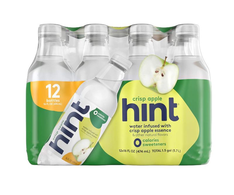 Photo 1 of 12 Bottles Hint Crisp Apple, Zero Calories, Zero Sugar