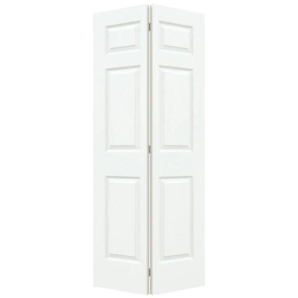 Photo 1 of 30 in. x 80 in. Colonial Primed Textured Molded Composite MDF Closet Bi-Fold Door
