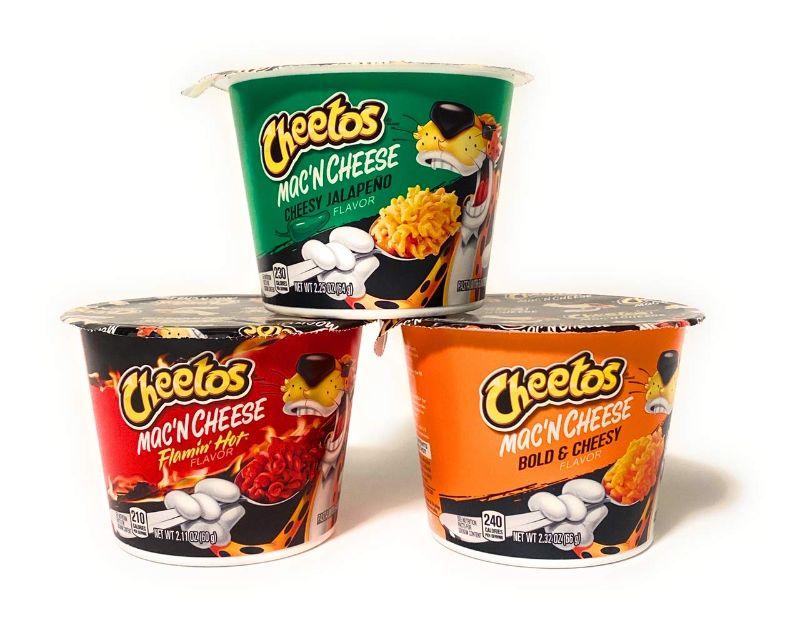 Photo 1 of (12 pack) Cheetos Mac'N Cheese Individual Cup, Flamin' Hot, Bold and Cheesy, Cheesy Jalapeno, Set of 3
