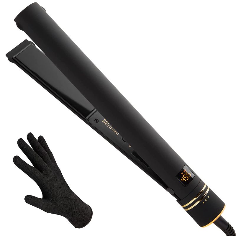 Photo 1 of HOT TOOLS Pro Artist Black Gold + Titanium Digital Flat Iron, 1-1/4 inch
