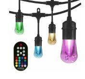 Photo 1 of Color-Changing LED Café String Lights, 48ft, 