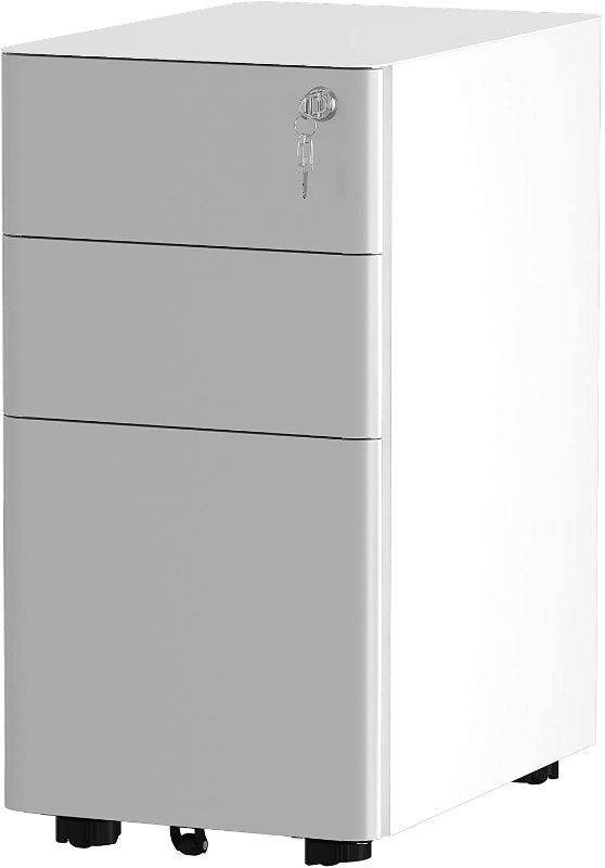 Photo 1 of YITAHOME 3-Drawer Metal Filing Cabinet Office Drawers with Keys, Compact Slim Portable File Cabinet