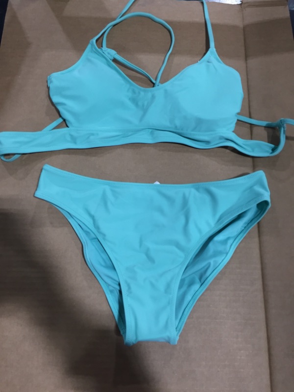 Photo 2 of CUPSHE Danielle Lace Up Back Tie Ruched Bikini (L)
