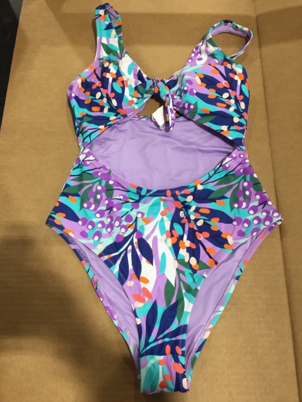 Photo 2 of Chandler Tropical Cut-Out Knot One Piece Swimsuit (S)
