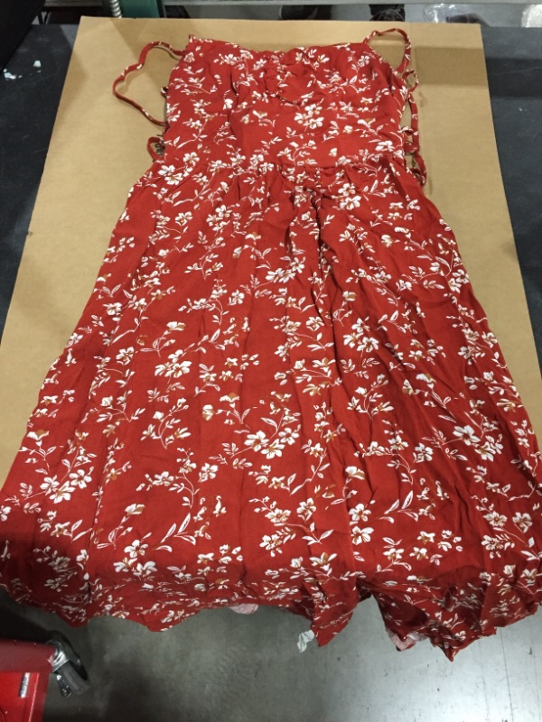 Photo 2 of CUPSHE Bryana Ditsy Floral Ruched Lace-Up Slip Dress (S)
