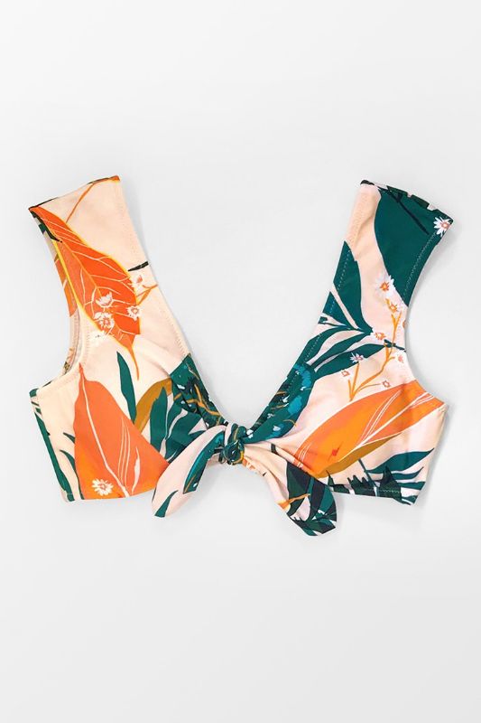 Photo 1 of Bright Leafy Print Bikini Top (L)
