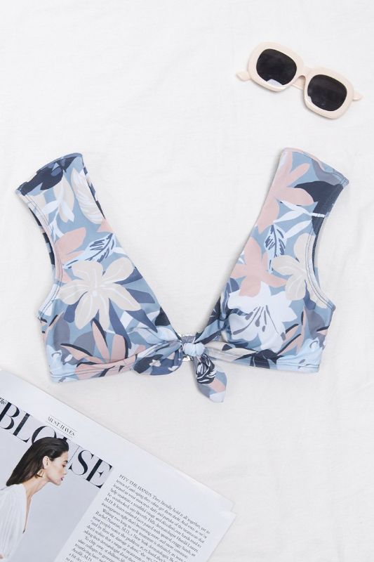 Photo 1 of Kirstin Tropical Bunny Tie Bikini Top (L)
