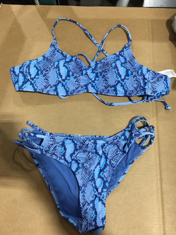 Photo 2 of CUPSHE Esperanza Snakeskin Ruched Crisscross Bikini (M)
 