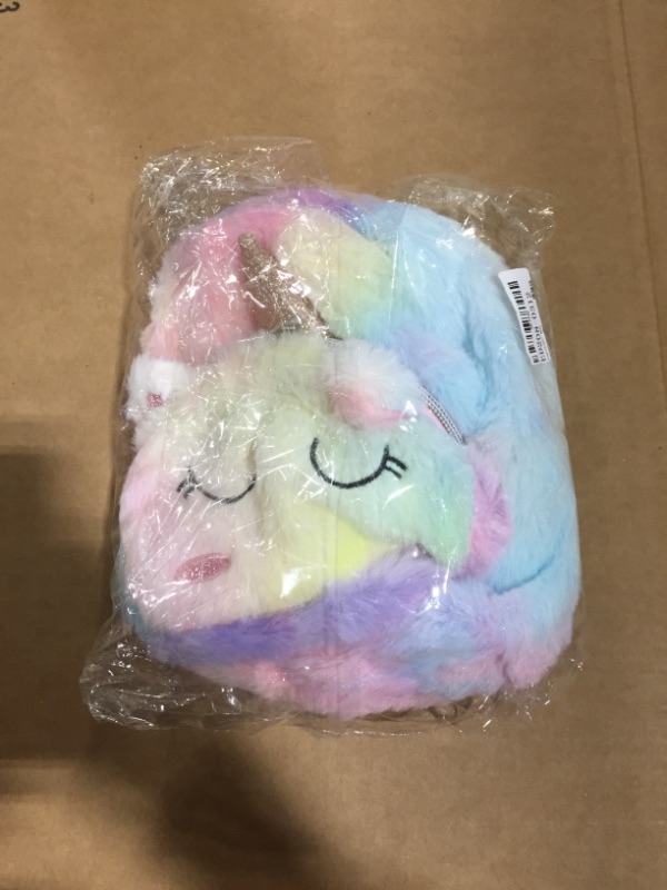 Photo 2 of SHIYAO Plush Unicorn Backpack Mini Fluffy Backpack Girls Schoolbag Cute Soft bookbag Toddler student Travel Backpack