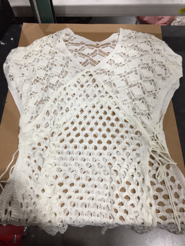 Photo 2 of Honeycomb Lace Up Tunic Cover Up (M)
