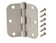 Photo 1 of 3-1/2 in. x 5/8 in. Radius Satin Nickel Door Hinge Value Pack (12 per Pack)
